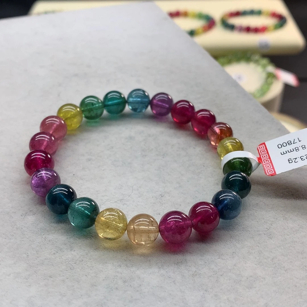 【闪购商品】未镶嵌手链碧玺艳丽色标单圈8.8