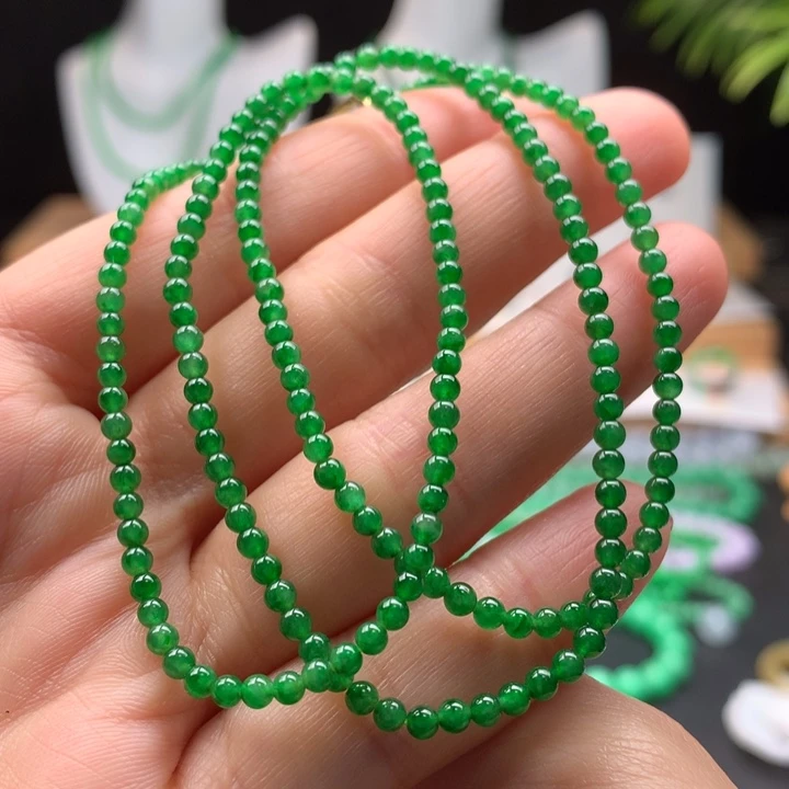 翡翠未镶嵌手链天然缅甸A货翡翠 卡2.7mm