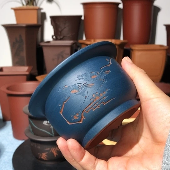 阿***珍宜兴紫砂花盆精品