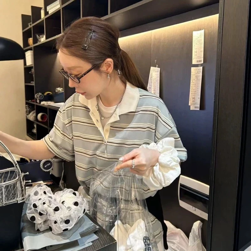 ［牛可儿］已定 murmur短袖polo条纹上衣