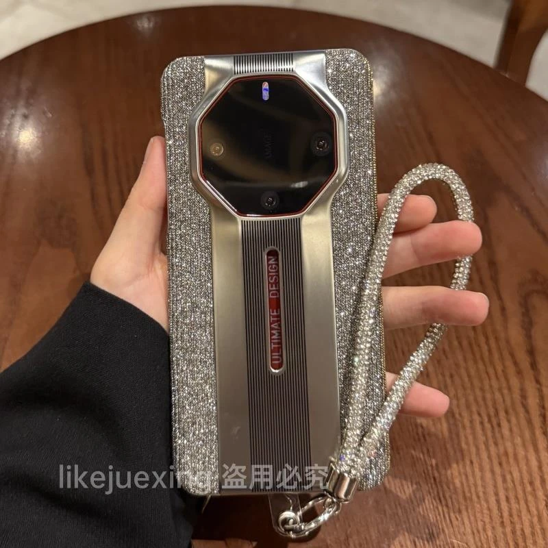 适用原装正品华为mate70rs非凡大师手机保护壳ins奢华闪粉新款mat