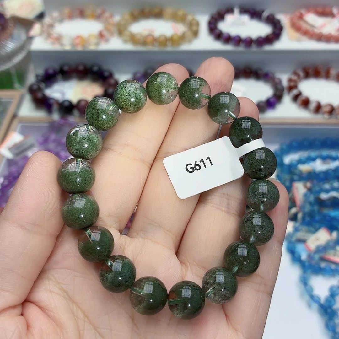未镶嵌手链水晶12绿幽灵聚宝盆高盆G611