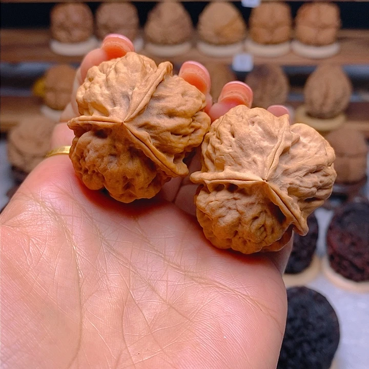 桃核把件骨龙三棱40mm