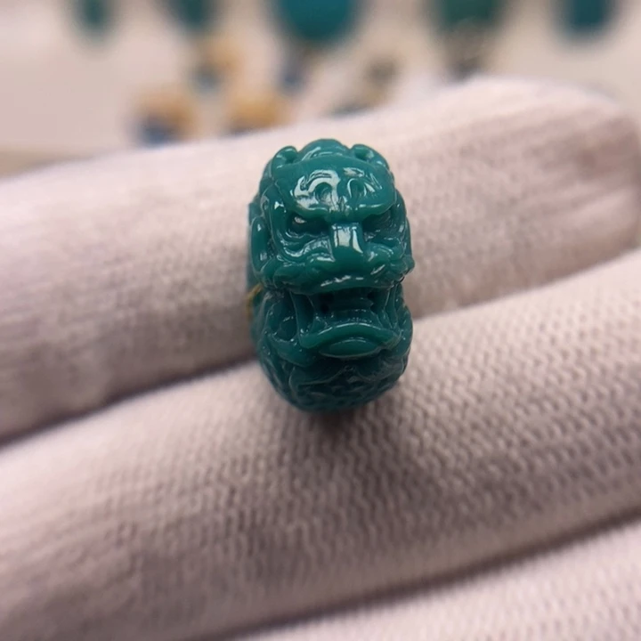 未镶嵌绿松石珠宝奇石龙扣16mmAAA21