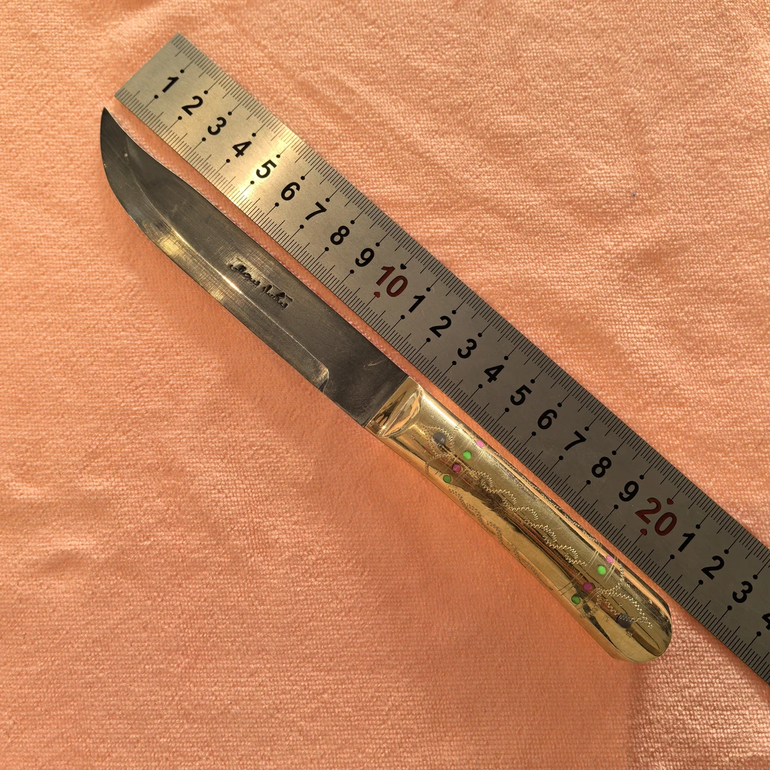 黄铜刀把，全长21.5cm