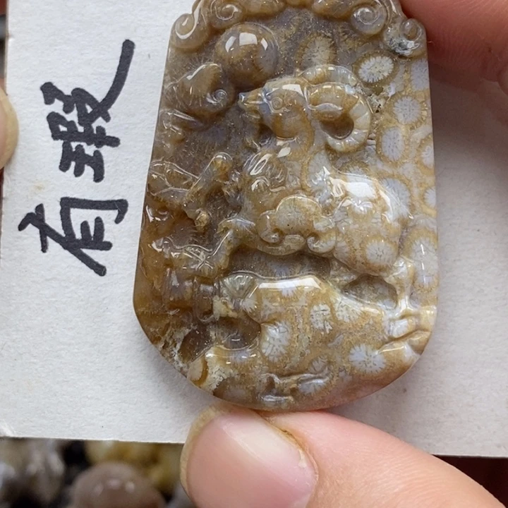 硅化珊瑚（珊瑚玉）未镶嵌颈饰