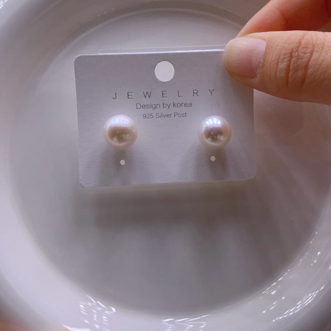 银S925镶嵌淡水珍珠耳饰耳饰
