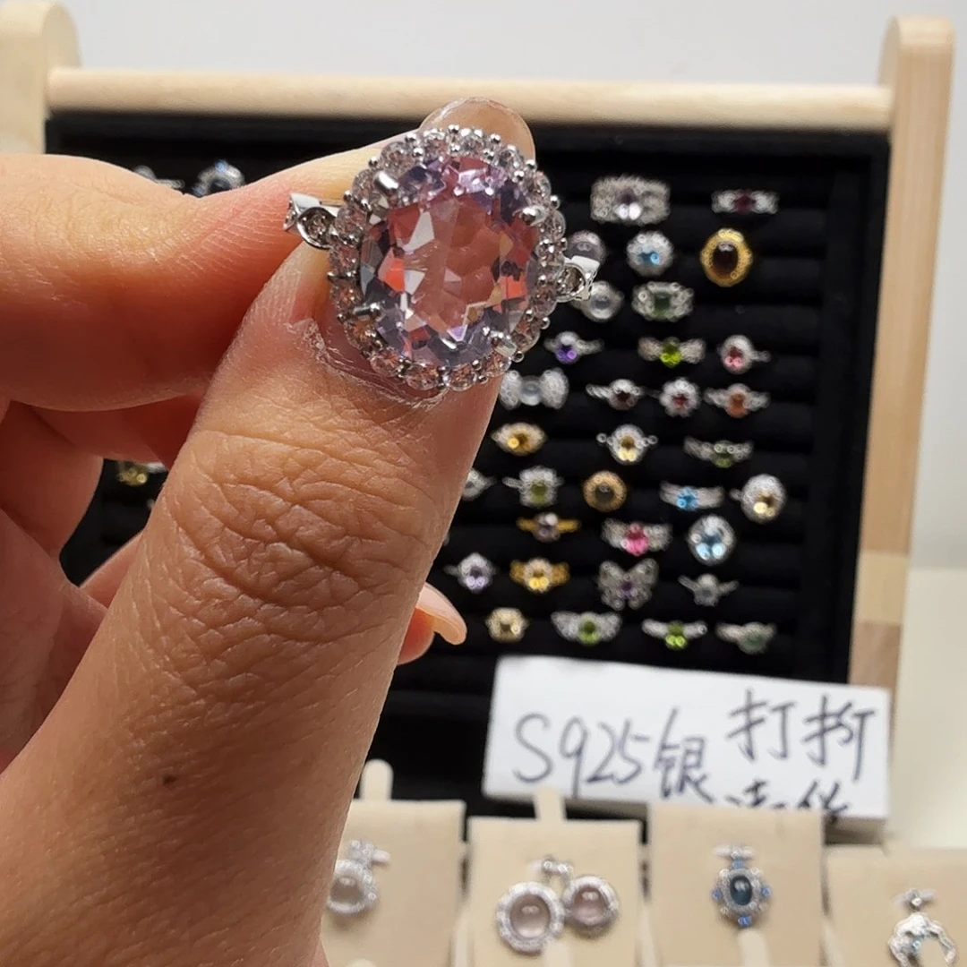 水晶银S925镶嵌戒指