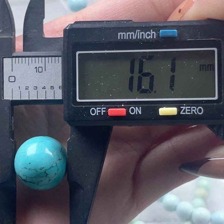 水晶珠宝半成品未镶嵌绿松圆珠16mm