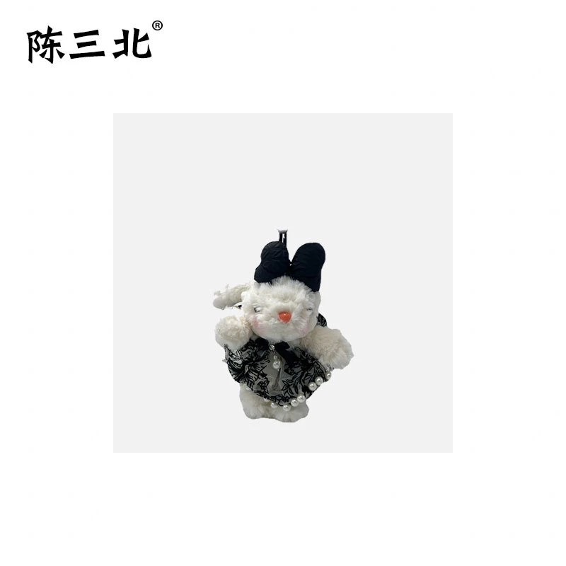 GJ062【中国风黑/白纱】 黑色蝴蝶结头饰 小白兔