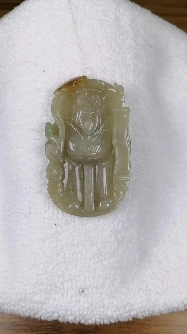 糯种财神翡翠把件 天然翡翠缅甸A货