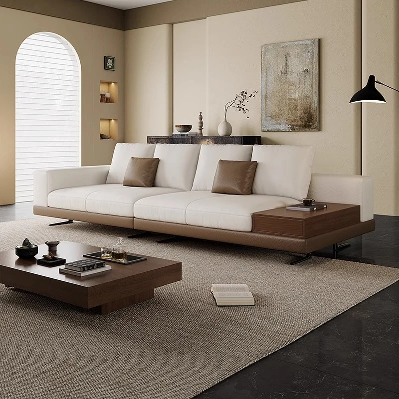 康纳利意式极简真皮沙发轻奢客厅大小户型设计师现代简约直排沙发