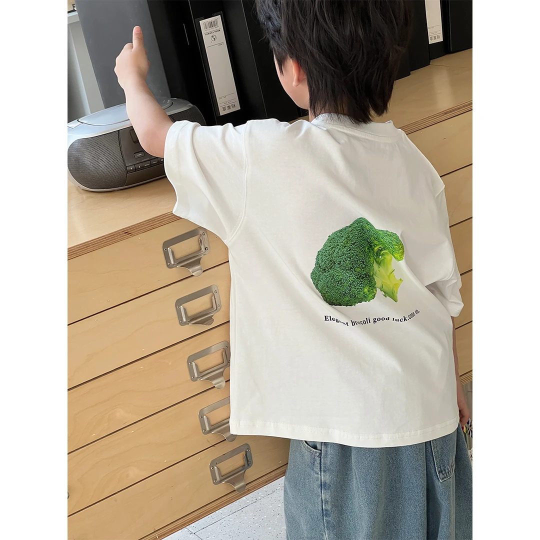 Q【派町现货】夏装儿童韩版印花休闲宽松百搭小众短袖T恤CC1063