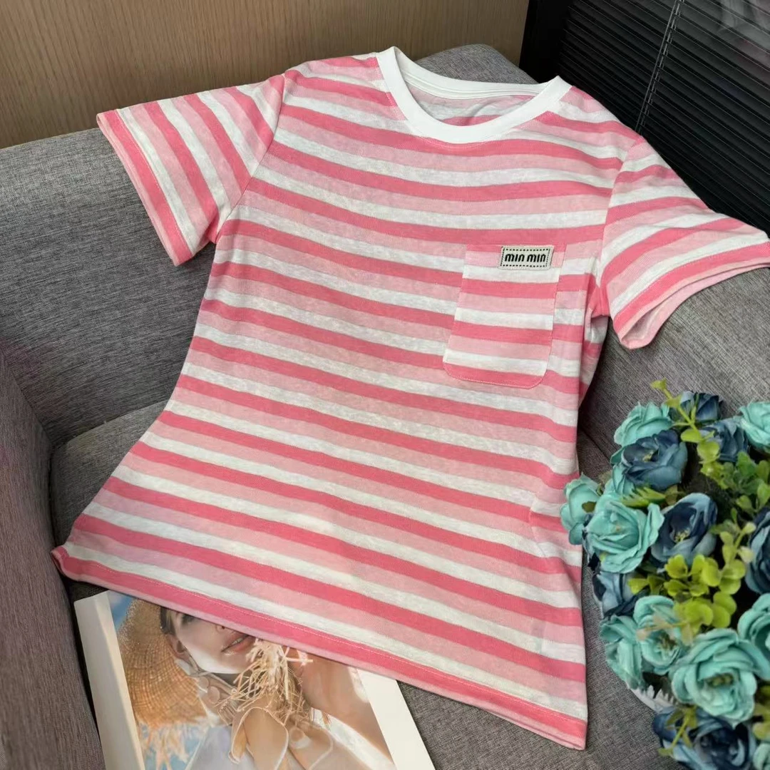 新款百搭轻奢短袖上衣女JZ013