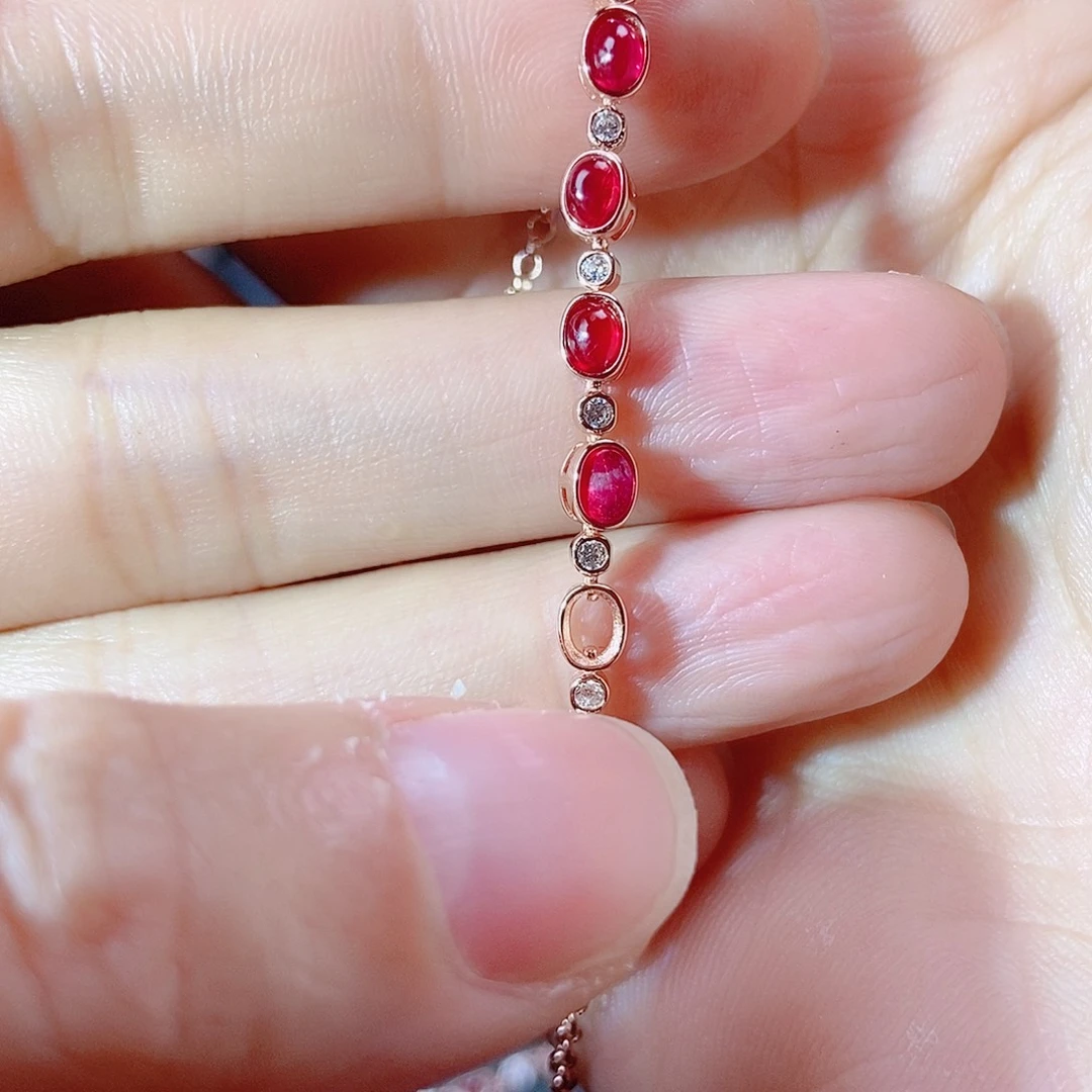 红宝石手链银S925镶嵌