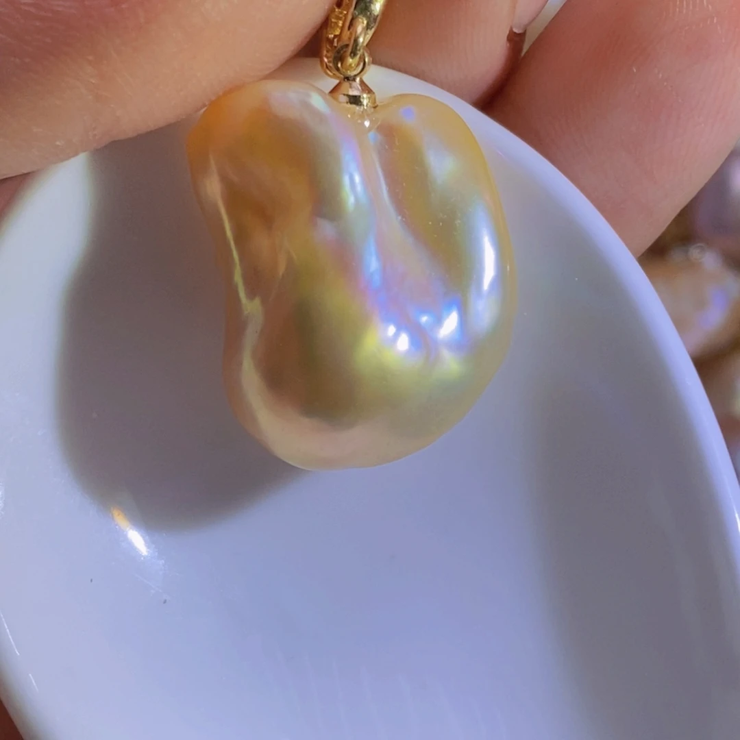 银S925镶嵌淡水珍珠天然淡水珍珠