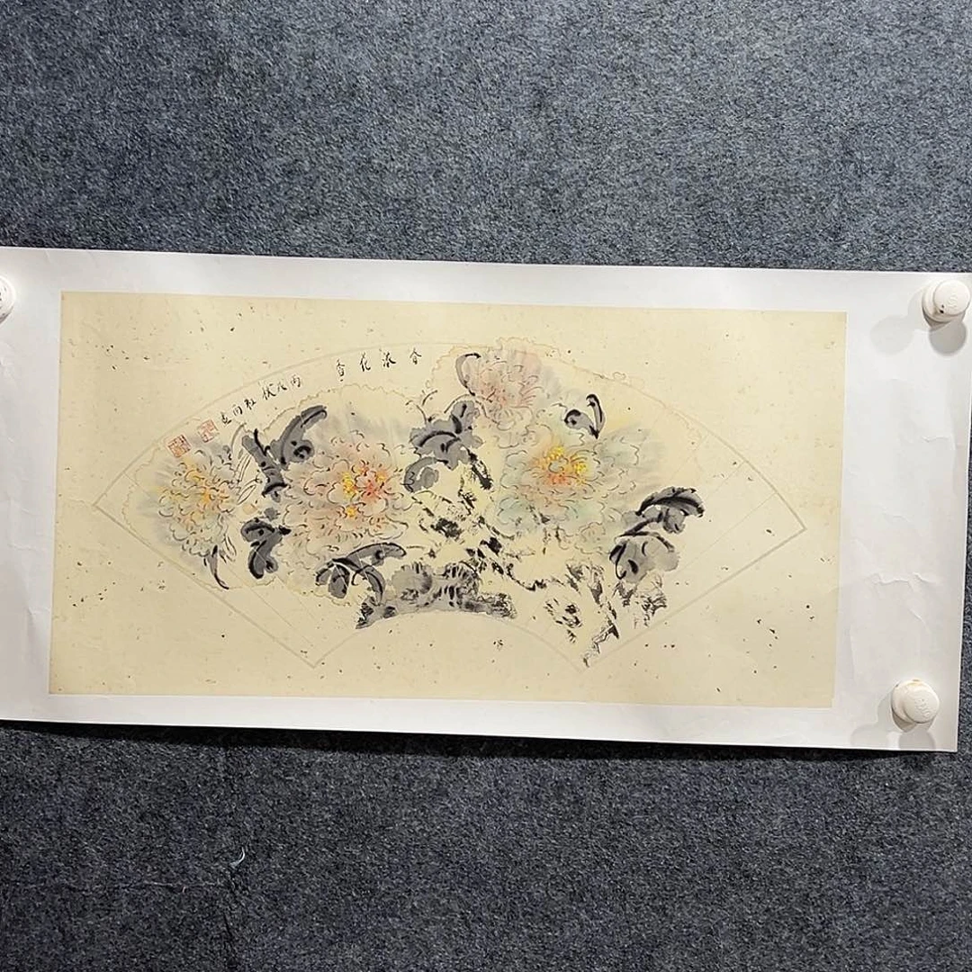 国画纯手绘画心原创