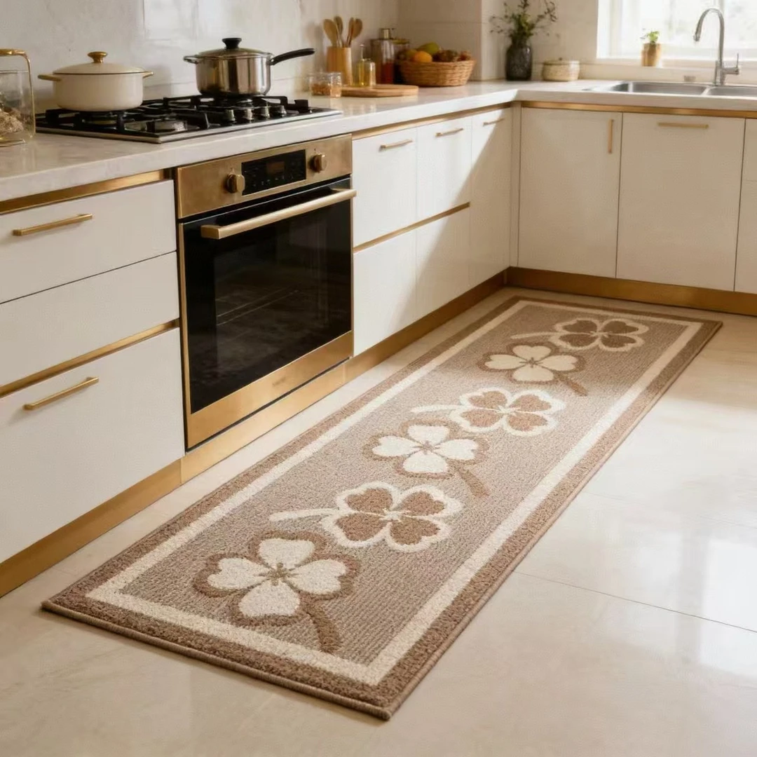 【特厚高端厨房垫】超柔机织丙纶厨房地垫吸水防滑-四叶草