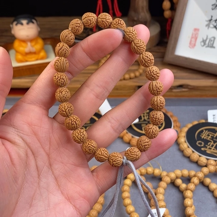 桃核手串没打底肠纹1.0 （尺寸误差0.5之间）