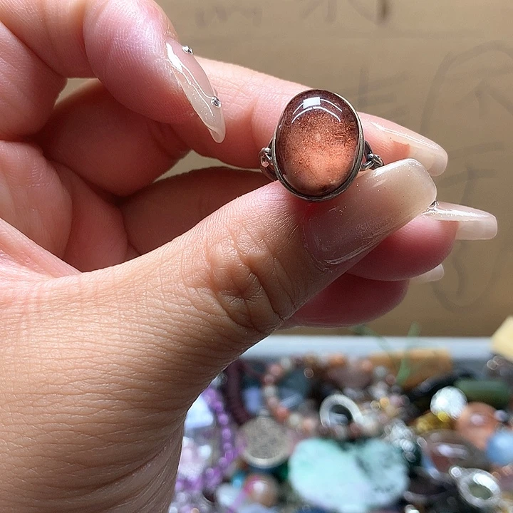 水晶水晶戒指银S925镶嵌名****新