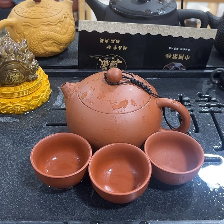 紫砂茶案紫砂壶一壶3杯