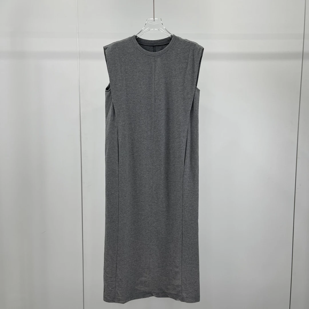 韩版连衣裙25夏款休闲宽松灰色连衣裙9611