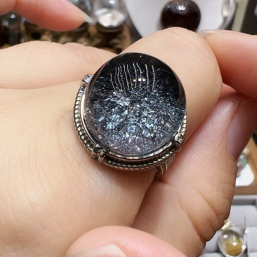 ****银S925镶嵌珠宝半成品水晶