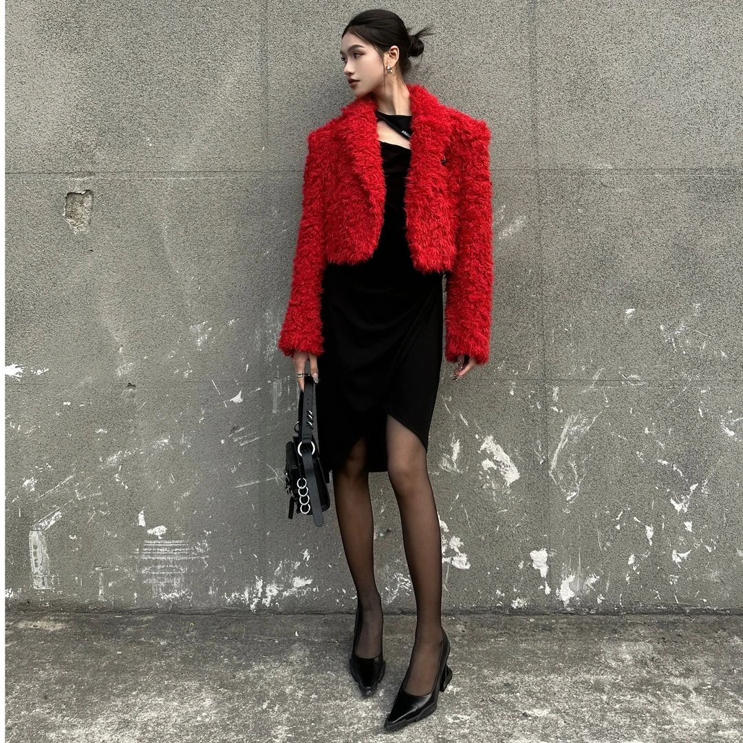 ANNAKIKI 短款环保毛西装外套 3E1A0614H891