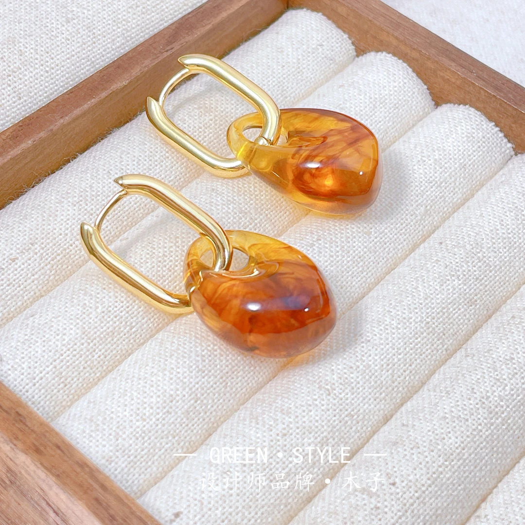 铜合金耳饰 【美拉德耳坠】轻奢个性百搭新款简约时尚设计师-A30