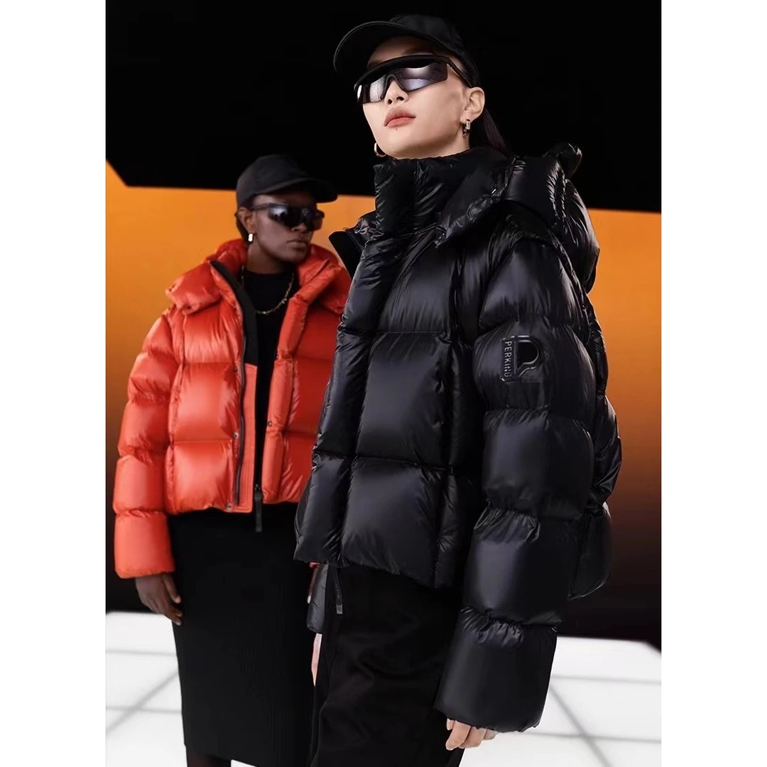 8801冬季时尚修身百搭羽绒服短款连帽宽松秋冬