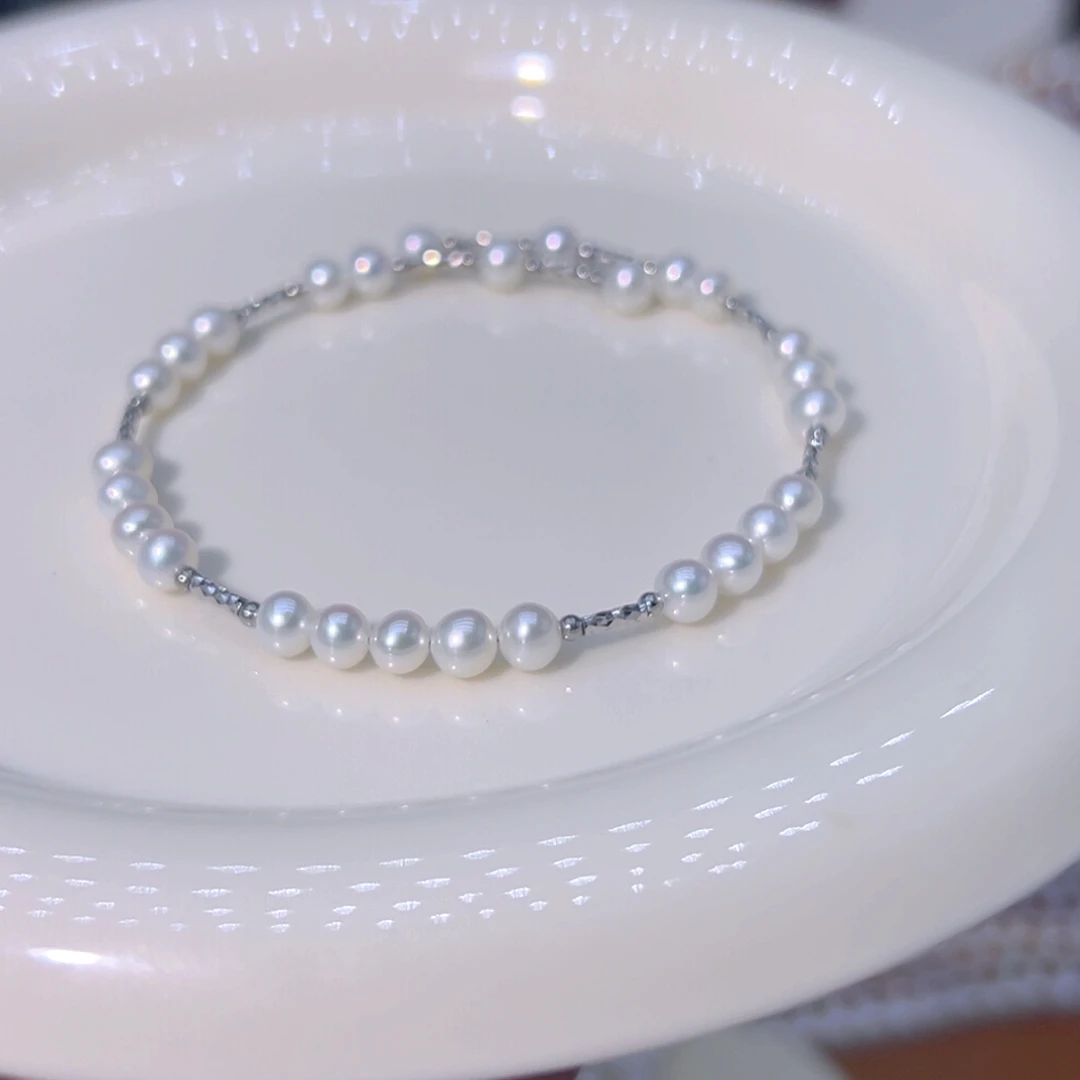 银S925镶嵌珍珠淡水珍珠