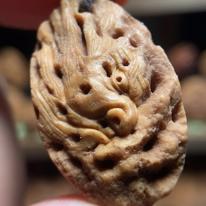 纯手工浮雕钟馗桃牌