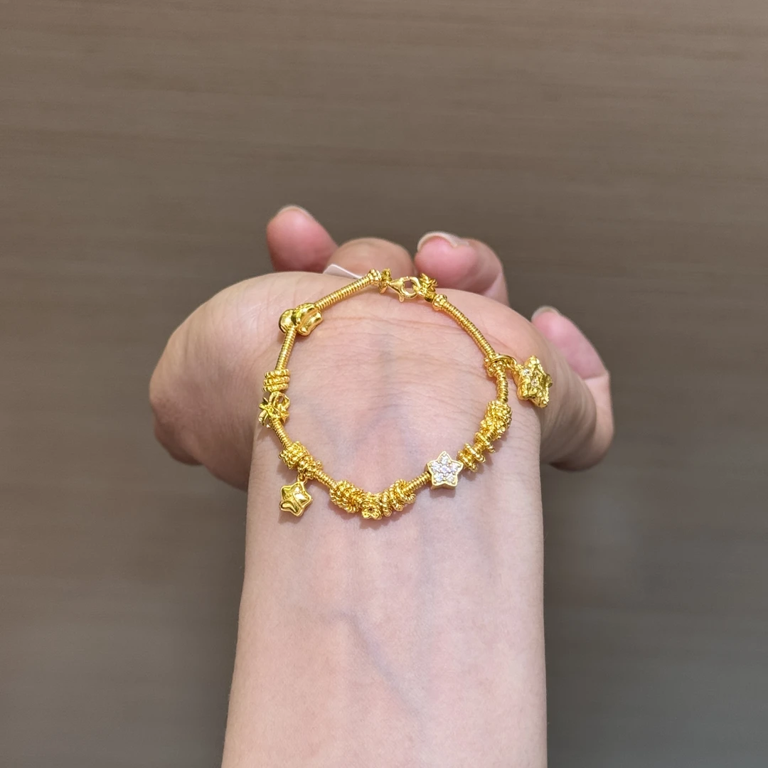 【菠萝珠宝】足金999 小马也追求星辰 手链 金重：14.08克