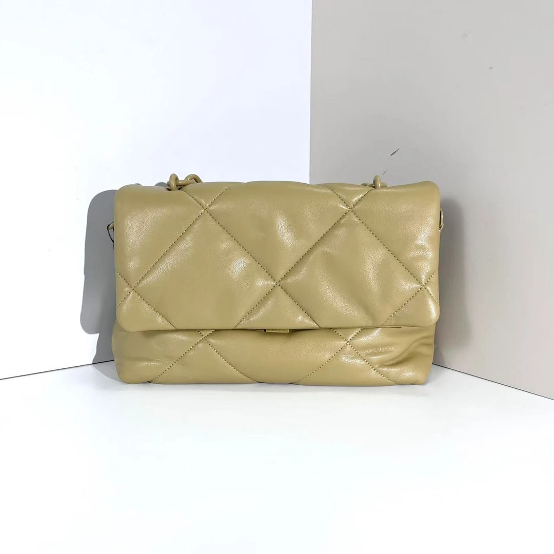 20151059沙色M菱格单肩手提包