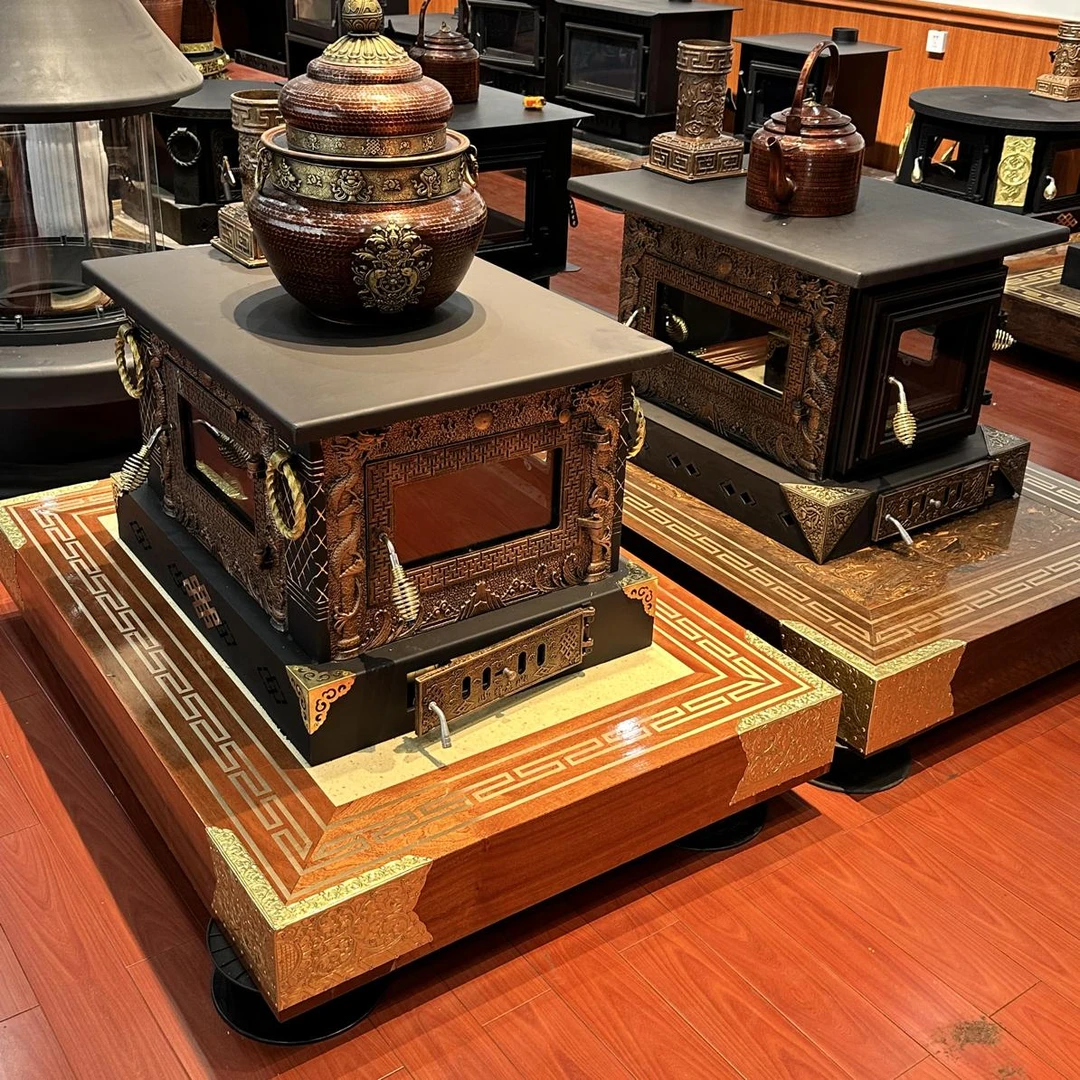 2025新豪华版三面观火燃木取暖藏炉设计