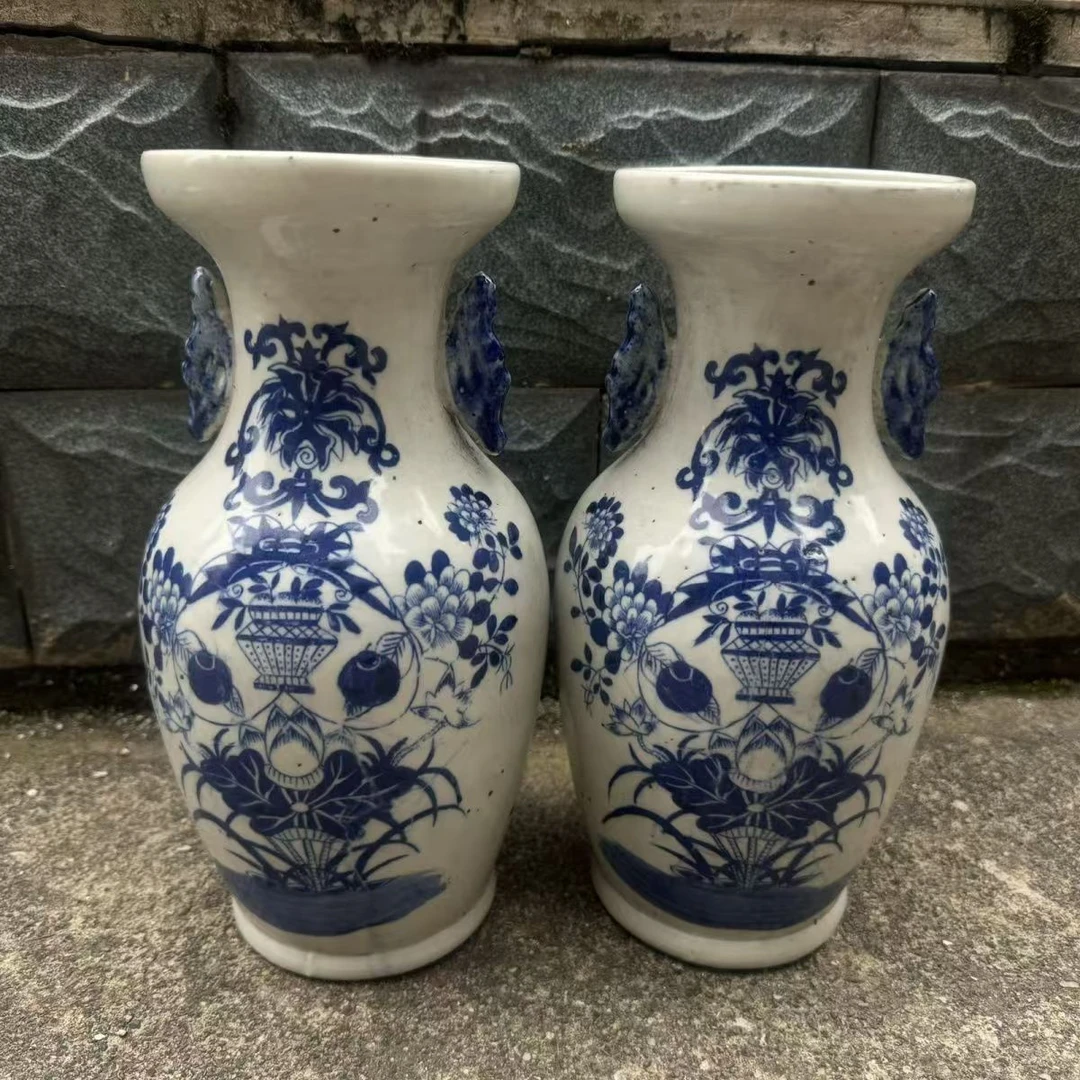 青花双耳陶瓷梅瓶（孤品讲解多样性发货非全部上架）