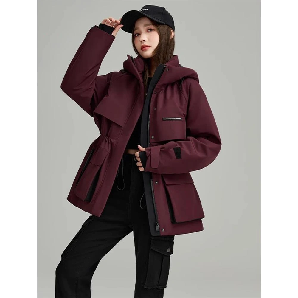 【万达撤柜】外套派休闲羽绒户外运动克服服工装冬季女装小个子连帽