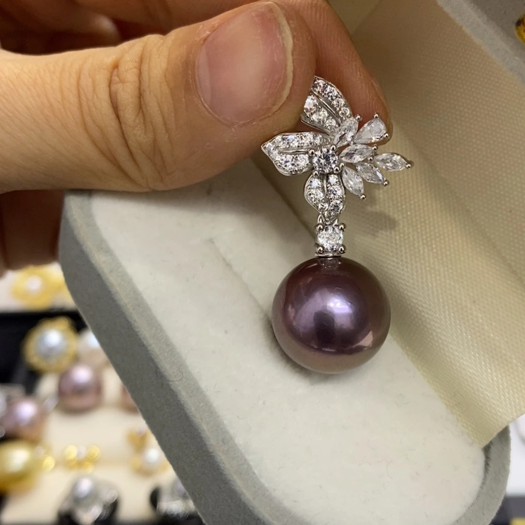 颈饰银S925镶嵌淡水珍珠14-15