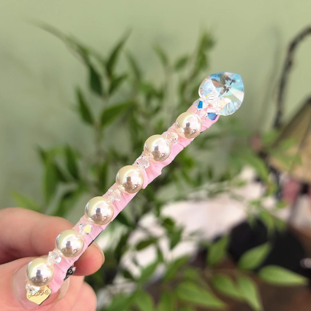 FUXI/福熙【一箭穿心】施华洛极光天女珠粉色精致八公分弹夹WM-628