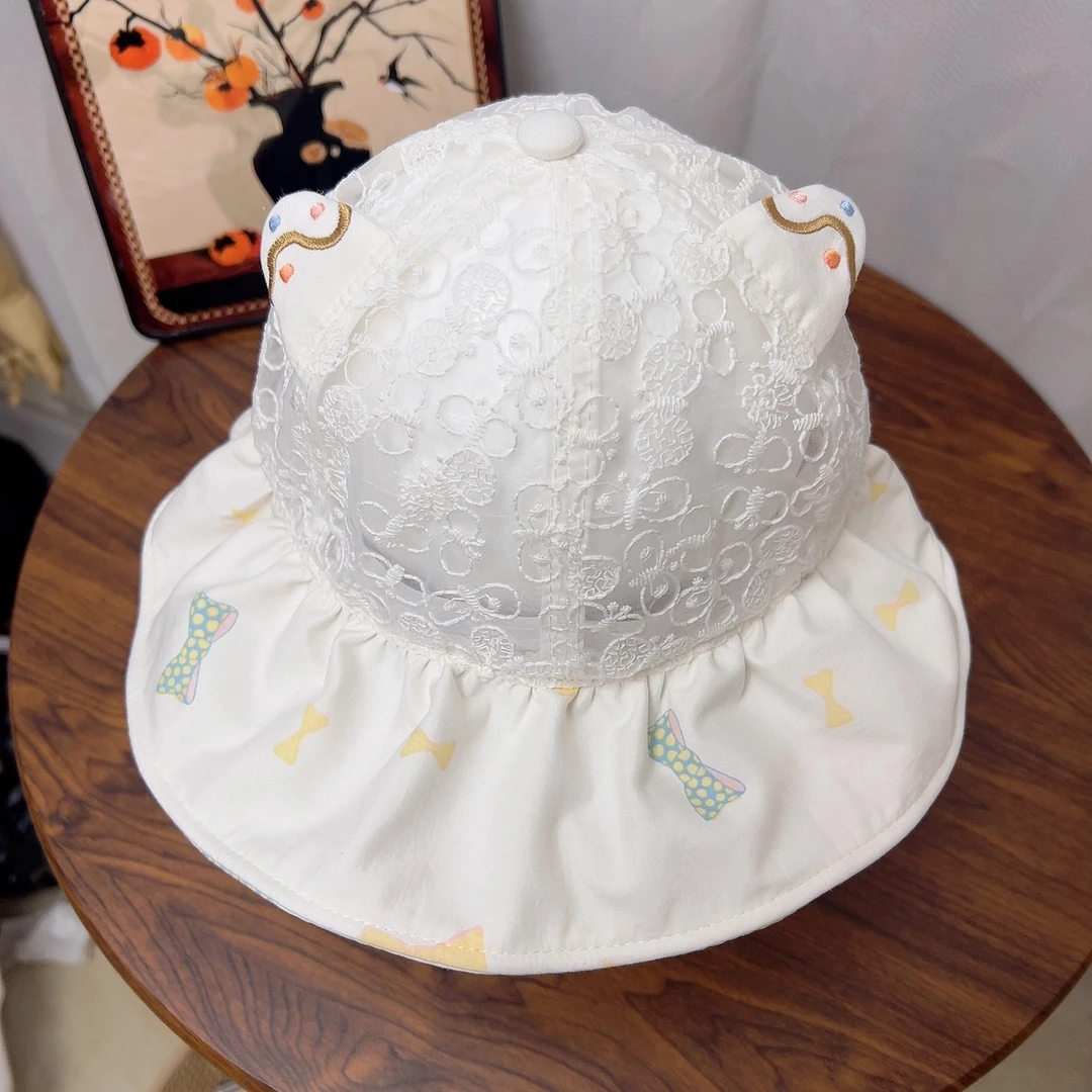 儿童夏季圆顶大檐宽檐休闲公主风帽子薄款渔夫帽童帽宝宝071565