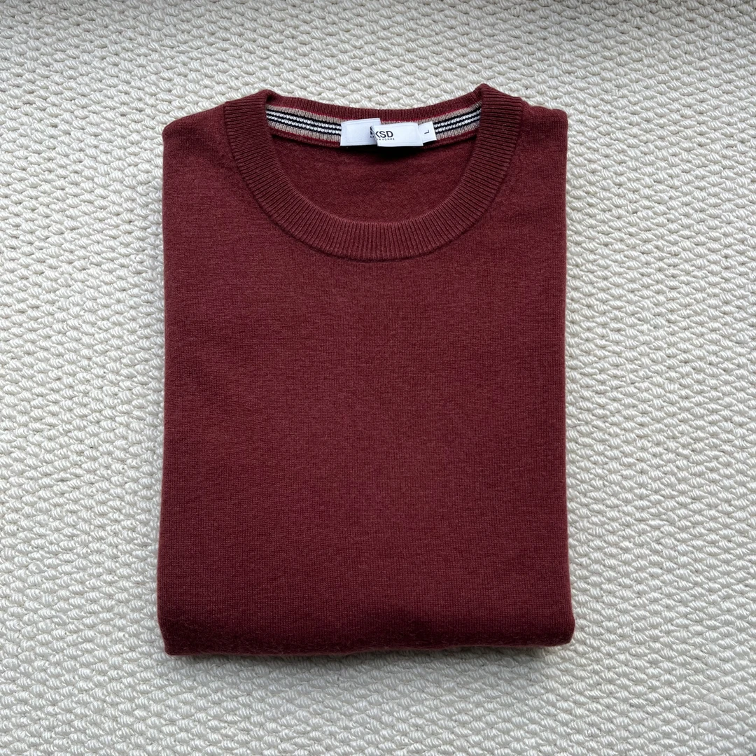 【100%绵羊毛】秋冬季男百搭彩条圆领简约针织套头打底羊毛衫