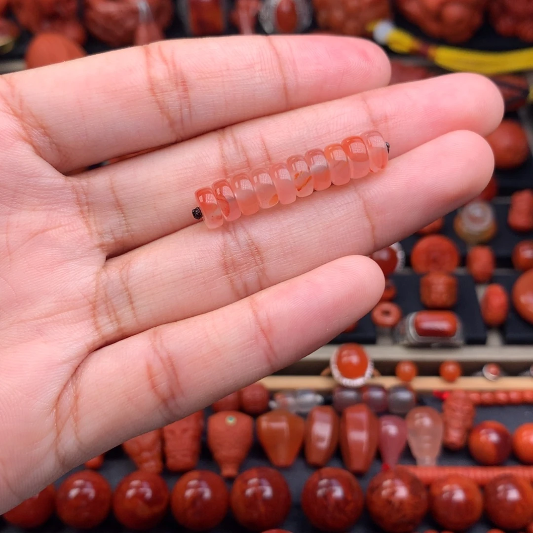 未镶嵌冰飘直切隔片7+南红玛瑙