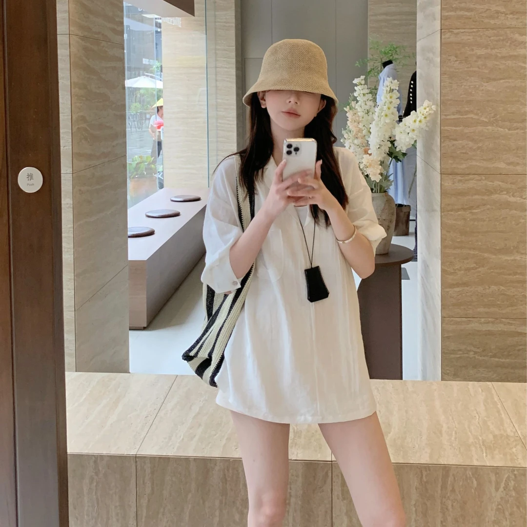 【芝士Cheese】自留私服 松弛感棉麻衬衫气质显瘦时尚休闲夏季减龄