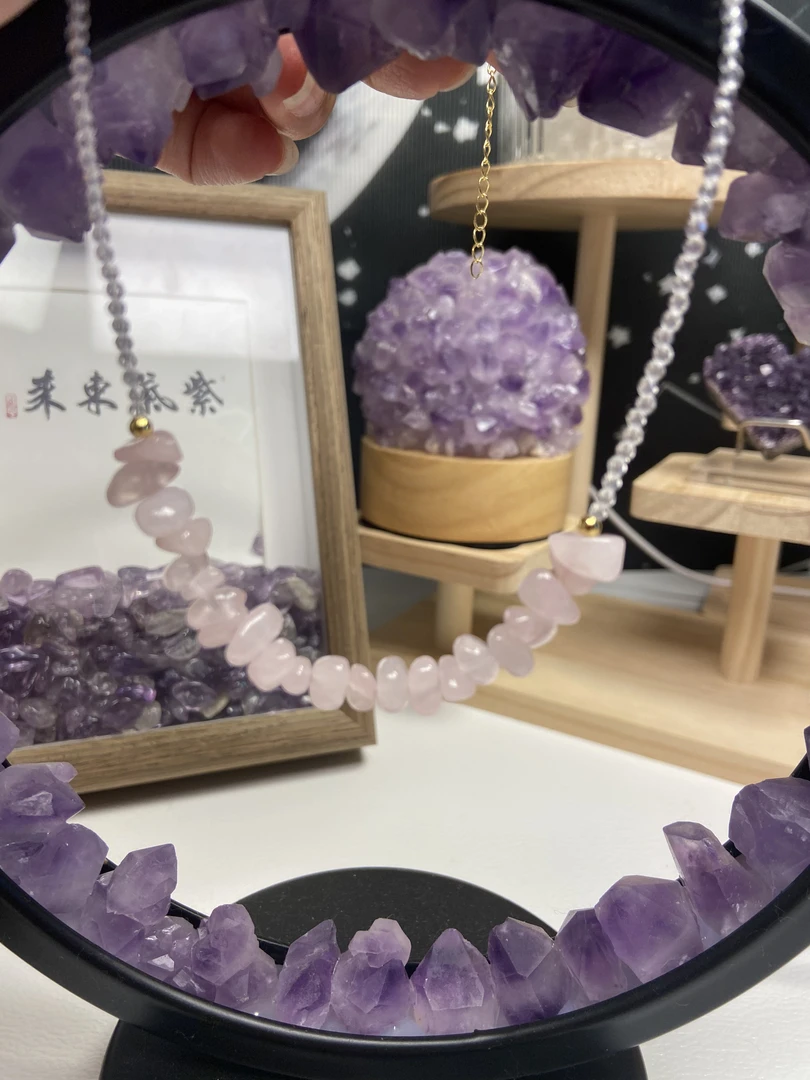 高品质天然碎冰冰项链PL89