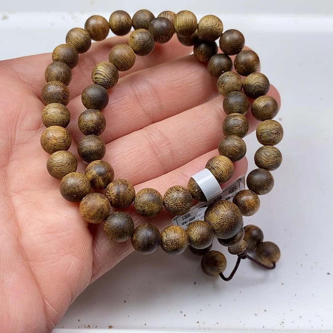 沉香手串绿棋楠规格0.8-12