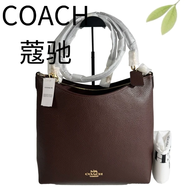 99新 COACH/蔻驰 深咔色大号流浪单肩斜挎包G25106437底长31X30