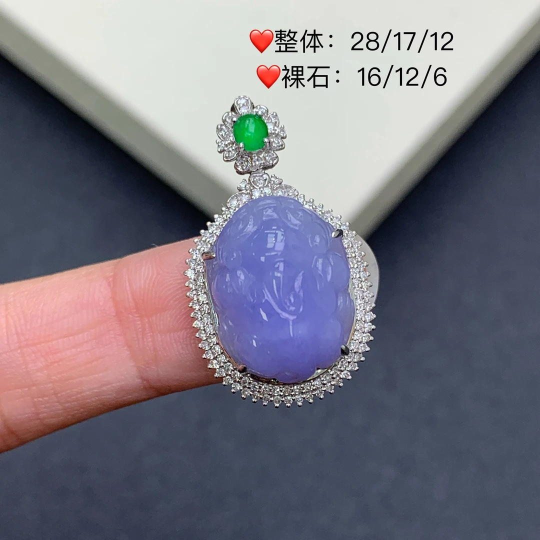 新品推荐·18K金冰胶紫貔貅紫罗兰缅A翡翠玉石吊坠气质轻奢