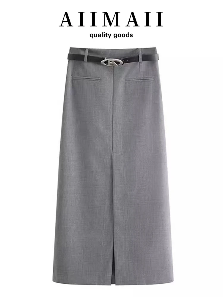 静姐秋季新款显瘦阔腿宽松直筒运动时尚半裙0114