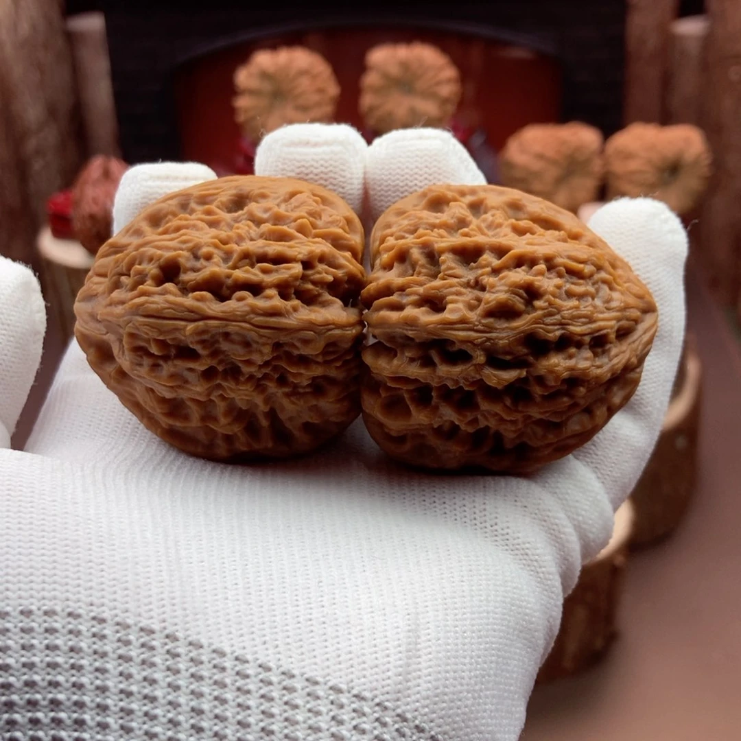 文玩核桃把件三角43.全家福49克单克不差