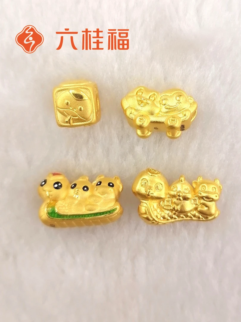 【生肖蛇三合六合】六桂福足金中穿生肖蛇三合六合时尚百搭编绳吊坠